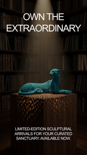 Azure Panther Sculptural Décor – Luxury Statement Art Piece